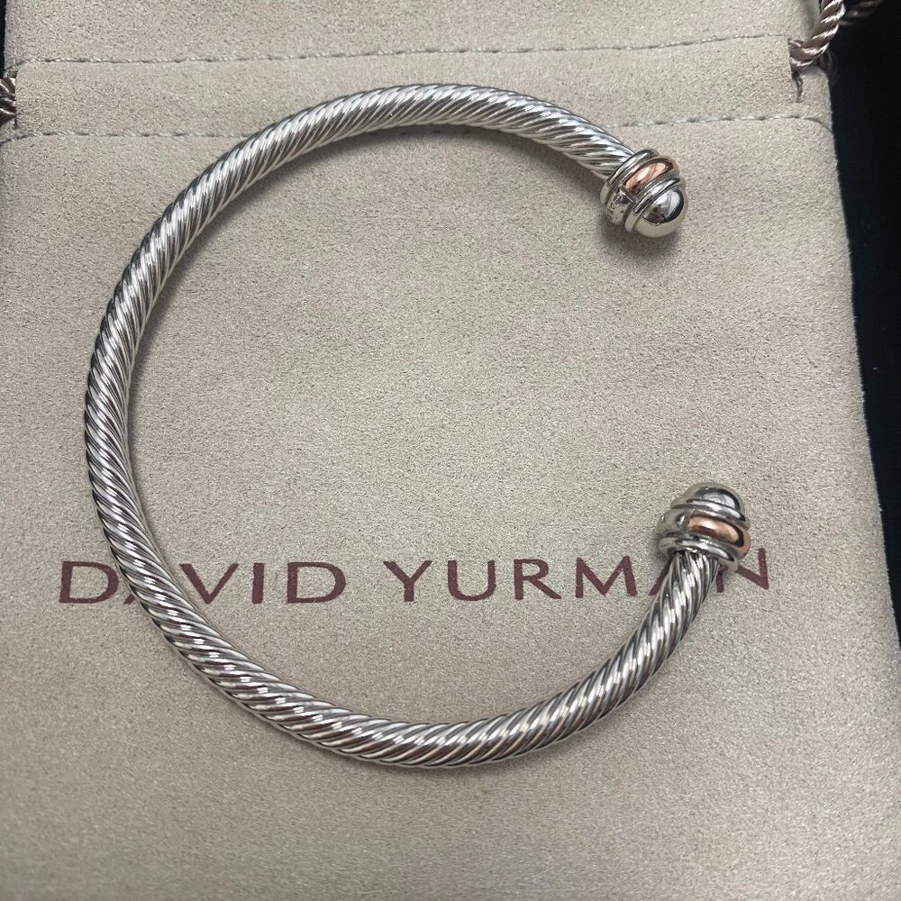 David Yurman Silver and Gold Cable Bracelet